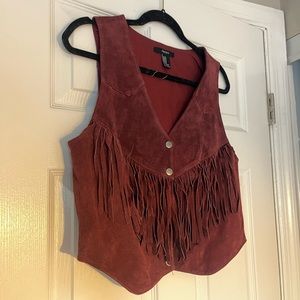 Genuine suede fringe vest